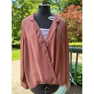 Dusty Pink Long Sleeve Wrap Blouse